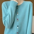 thumbnail image 5 of Yxbdin Womens Cardigan Sweaters Lightweight Crew Neck Button Up Fall Sweaters Classic Long Sleeve Fashion Clothing 2026 Dressy Casual Going Out Tops, 5 of 5