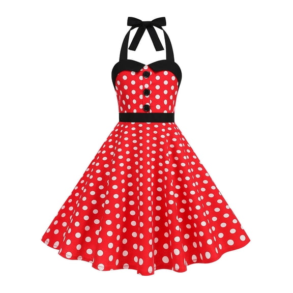 MEZZALL Polka High Waist Girl Dress For Stage Performances Spaghetti Strap Bodice With Dramatic Full Skirt For Party And Dance Birthday Dresses