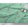 thumbnail image 3 of Soimoi Green Rayon Crepe Fabric Yacht & Direction Compass Nautical Print Sewing Fabric Yard 46 Inch Wide, 3 of 3