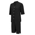 thumbnail image 5 of GILIGEGE Linen Sets for Women 2 Piece Summer Womens Daily Casual Solid Long Sleeve Shirt Tops Pockets Pants Shirt Trousers Set Tracksuit Lounge Matching Sets Black Xxl, 5 of 9