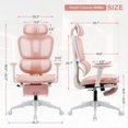 thumbnail image 2 of PUKNLY Ergonomic Office Chair with Footrest, High-back Computer Chair with Dynamic Lumbar Support, 2D Headrest & 4D Armrests, Sponge Cushion & Mesh Back, Home Office Chair for Adults, 2 of 10