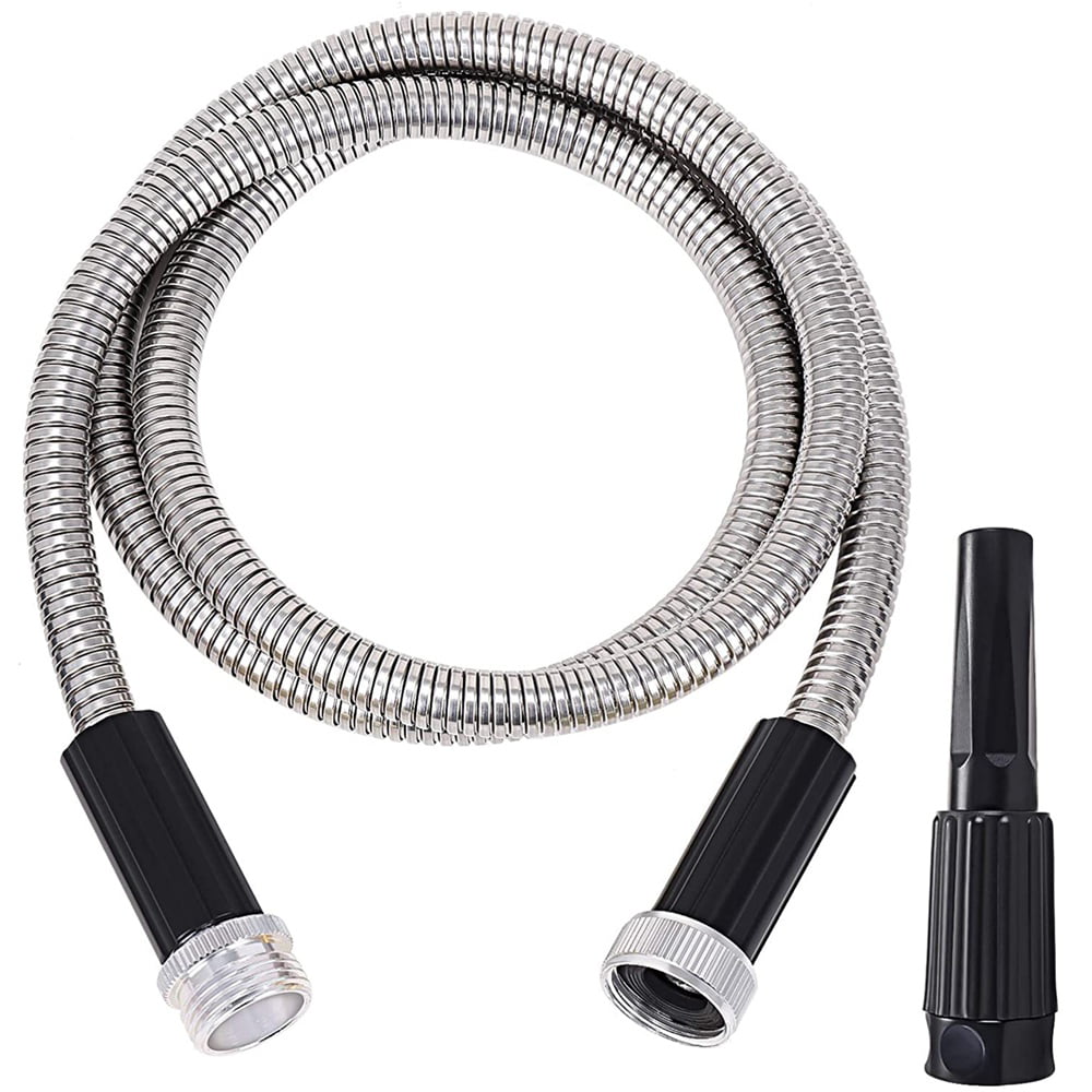 Stainless Steel Metal Garden Water Hose Connector Drinking Pipe Extension 10ft 