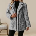 thumbnail image 2 of Enjoytime Fall Winter Fleece Jacket Women Notch Lapel Button Down Long Sleeve Coat Casual Warm Fuzzy Outerwear with Pocket, 2 of 7