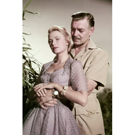 Grace Kelly Clark Gable - Clark Gable and Grace Kelly in Mogambo romantic pose 24x36 Poster