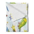 thumbnail image 2 of Outer Space Soft Flannel Fleece Blanket, Space Objects with Sun Earth Comet Stars Meteor Lunar Extraterrestrial Cartoon, Cozy Plush for Indoor and Outdoor Use, 60" x 80", Multicolor, by Ambesonne, 2 of 5