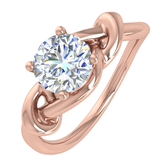 1/2 Carat Prong Set Diamond Engagement Ring Band in 14K Rose Gold (Ring Size 11)