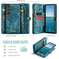 thumbnail image 3 of Funda tipo cartera para Samsung Galaxy S25 FE, con cremallera, tarjetero, correa de muñeca, funda protectora trasera magnética desmontable a prueba de golpes para Samsung Galaxy S25 FE 5G, 3 of 9