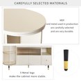 thumbnail image 3 of EUROCO Rotating Storage Cabinet，Free Standing Buffet Sideboard with 2 Door， 2 Drawers，Tempering Glass，Metal Legs and Door handle for Living Room Study Balcony,White, 3 of 8