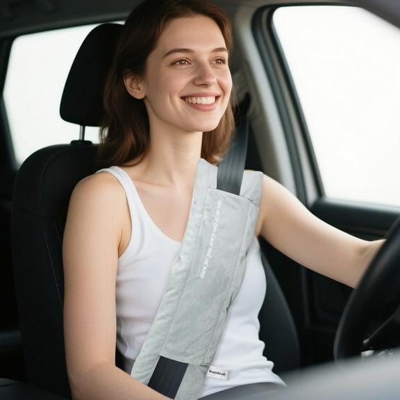 RoamReady Seat Belt Pillow Post Surgery, Mastectomy Pillow for Hysterectomy Recovery Must Haves, Minky Post Protector for Breast Cancer Post Protector, Heart Surgery Recovery Gifts, Light