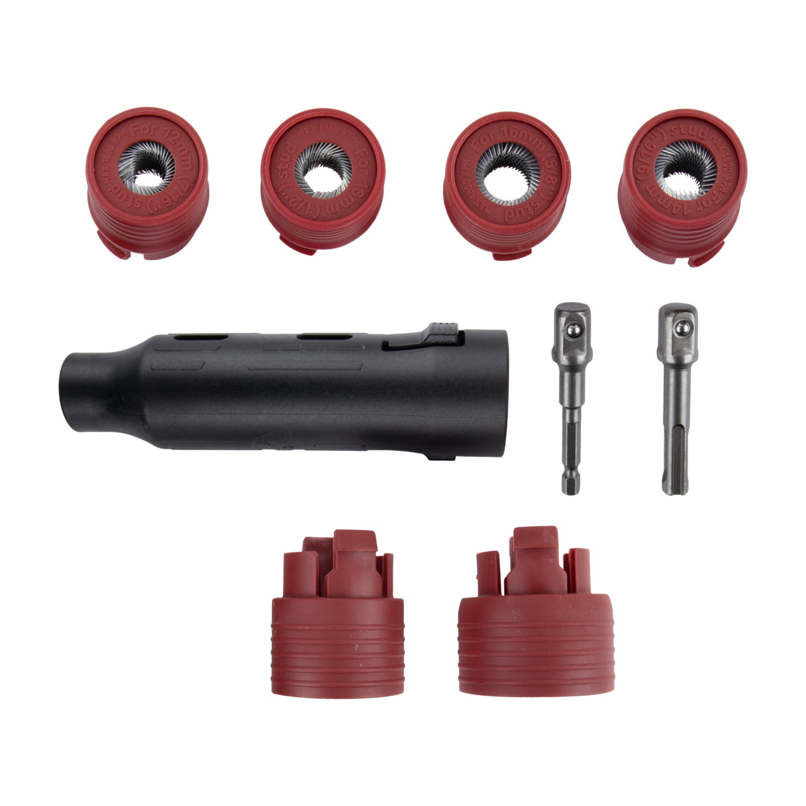 yaaqii 9PCS Car wheel Stud Cleaner Tool screw nuts rust removal brush cleaning 12-28mm