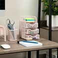 thumbnail image 3 of Mind Reader Desktop Accessory Storage, Paper Binder Clip Basket, Workspace, Office, Metal, Pink, 3 of 7