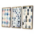 thumbnail image 3 of Designart "Circular Retro Watercolor Indigo Secrets V" Modern Geometric Framed Wall Art Set Of 3 - Blue Abstract Frame Canvas Set For Living Room Decor, 3 of 6