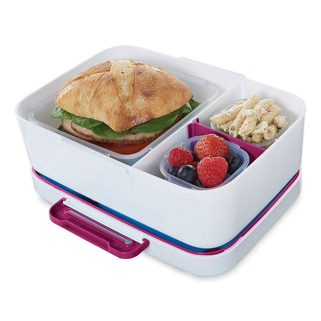 Rubbermaid LunchBlox - Recipiente para almuerzo a prueba de fugas con estuche, tamaño pequeño, color rojo remolacha