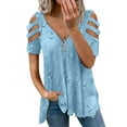 thumbnail image 2 of ZJXFGS Going Out Tops Professional Blouses for Women Y2K Shirts for Women Womens Blouses T Shirts Women Women'S Shirts Fall Shirts Trendy Tops for Women 2025 Blue L, 2 of 5