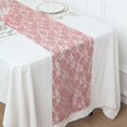 thumbnail image 5 of BalsaCircle 12x108 in Dusty Rose Rose Floral Lace Table Runner Wedding Party Events Reception Home Decorations Supplies, 5 of 8