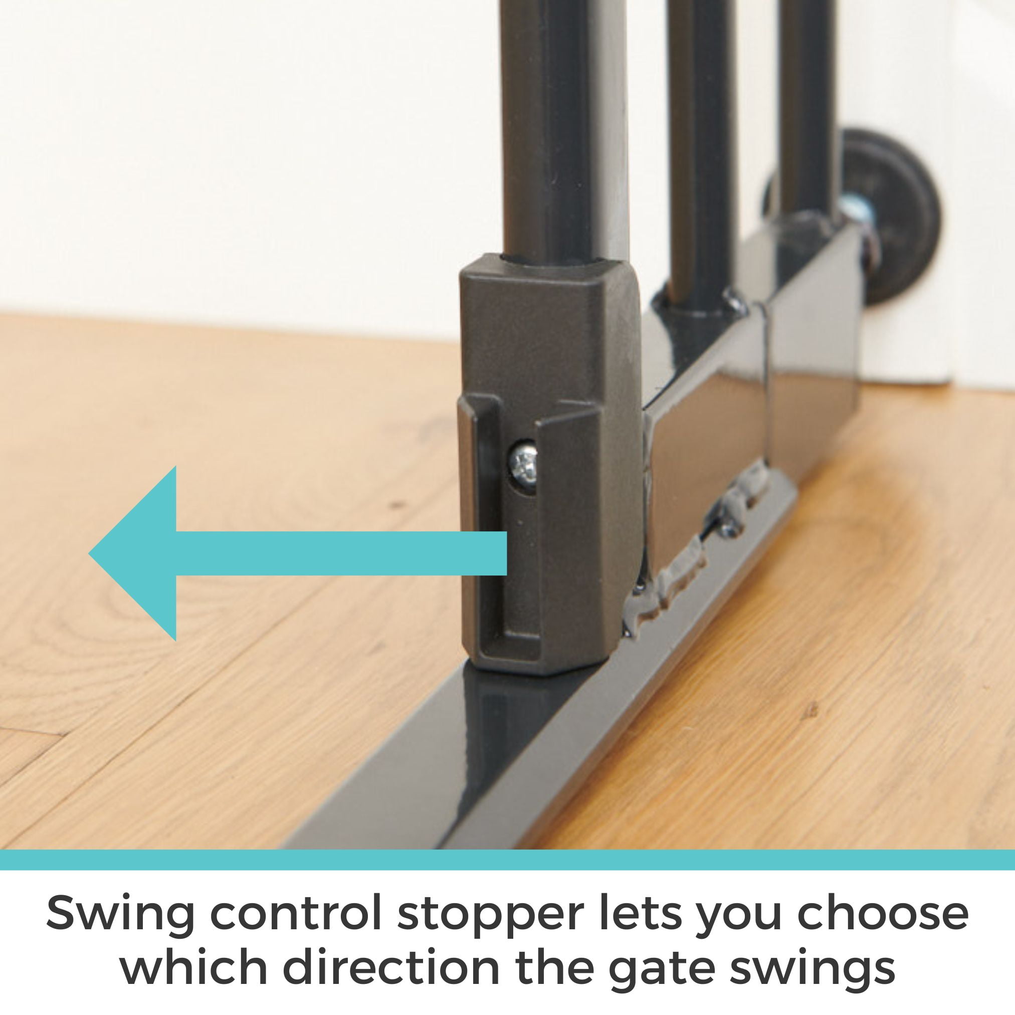 Toddleroo by North States StepSafe Clear Walk-Thru Gate for Toddlers and Babies, Graphite
