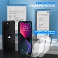 thumbnail image 2 of TEMOGU-for iPhone 13 Case with [2 Tempered Glass Screen Protector] [Camera Protection] Shockproof Soft Silicone Back and Hard PC Protective Bumper Cover for iPhone 13 Phone case (2021)-Black, 2 of 4