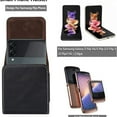 thumbnail image 3 of K-Lion for Samsung Galaxy Z Flip 4/Z Flip3 5G/Z Flip 2/Motorola Razr 5G/ Razr 2019 Flip Bag Phone Case, Belt Holster Pouch Holder Belt Loop Magnetic Closure Cow Leather Case Anti-Drop Shockproof,Black, 3 of 8