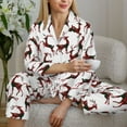 thumbnail image 6 of KLL Christmas Plaid Moose Print Women's Long Sleeve Pajamas with Pants Sleepwear Loungewear 2 Set-XX-Large, 6 of 8