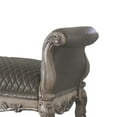 thumbnail image 4 of Faux Leather Bench with Claw Feet and Rolled Armrest Antique White, 4 of 5