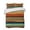 Teal, Orange, Brown, variant on Quilts King Size Bedding Set, Orange Teal Wooden Lightweight Quilted Comforter, Farmhouse Striped Modern Art Soft Reversible Bedspread Coverlet with Pillow Covers for All Season, 96" x 106"