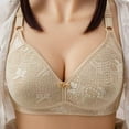 thumbnail image 3 of Ohufall 2025 Summer! Bras for Womens,Women's Non Steel Ring Style Printed Gathered Middle Button Breathable Underwear Daily Bra, 36B/C-44B/C, 3 of 6