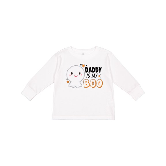 Inktastic Daddy is my Boo with Cute Ghost Boys or Girls Long Sleeve Toddler T-Shirt