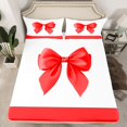 thumbnail image 2 of Feelyou Red Princess Bowknot Bed Sheets, Kawaii Dreamy Bow-tie King Sheets, Fairy Tale Style Sheet Set, Ultra Soft Bedroom Decor, 4pcs, 2 of 7