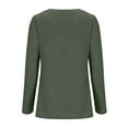 thumbnail image 4 of Jinhomg Lightweight Shirts for Women Casual Loose Solid V-Neck Blouses Plus Size Comfy Long Sleeve Basic Tops Spring Summer Pullovers Army Green M, 4 of 6