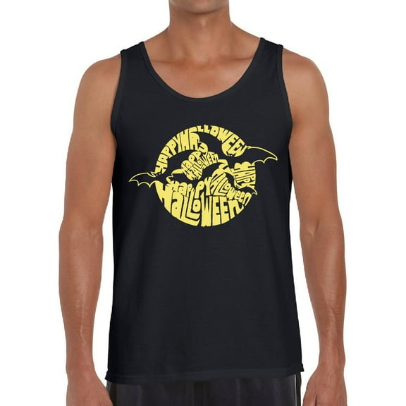 Men's Word Art Tank Top - Halloween Bats