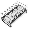 thumbnail image 3 of Dish Drying Rack Tableware Storage Shelf Plate Holder with Tray Drainer Cabinet Kitchen Organizer Black, 3 of 6