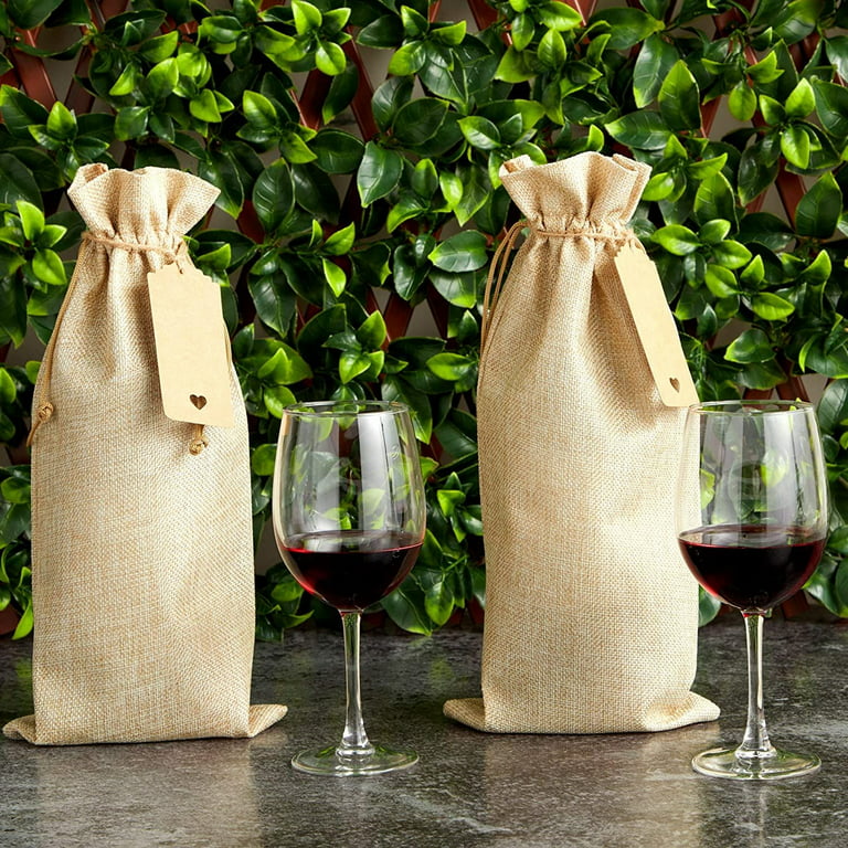  Yeaqee 50 Pcs Wine Gift Bags for Wine Bottles 4.92 x