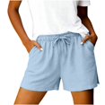 thumbnail image 2 of TinyBloomm Metallic Shorts for Women Casual Shorts For With Side Slit Breathable Everyday Summer Bottoms Relaxed Fit For Comfort And Easy Styling, Size XXL, 2 of 4