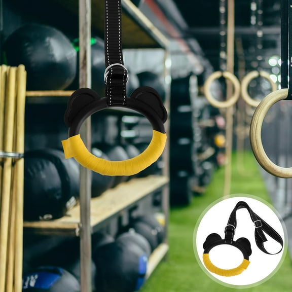 WHAMVOX 1 Pair Gymnastic Rings Heavy Duty Metal Pull-up Equipment Workout Rings with Nylon Strap Fitness Exercise Rings for Gym Home Workout