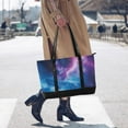 thumbnail image 4 of FORMRS Canvas Laptop Tote Bag for Women with 15.6" Computer Compartments Shoulder Handbag, Galaxy Pattern, 4 of 7