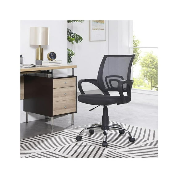 Naomi Home Office Chair, Rolling Executive Chairs - Black-Style:Mesh Mid Back