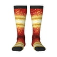 thumbnail image 2 of Lsque Red Gold Glitter Printed Crew Socks Men's Women's LightWeight Thin Casual Calf Socks ,Knee High Socks,Cotton Socks, 2 of 9