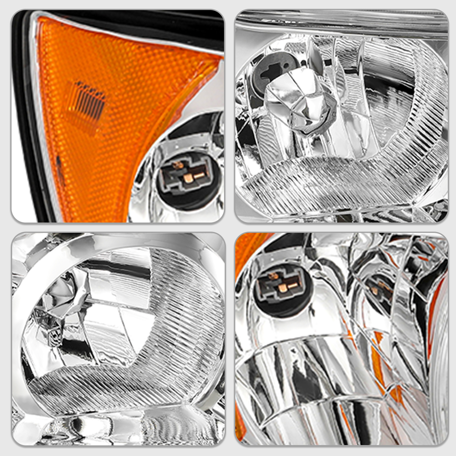 For 2006-2008 Subaru Forester Chrome Amber Headlight Lamp Passenger Right Side