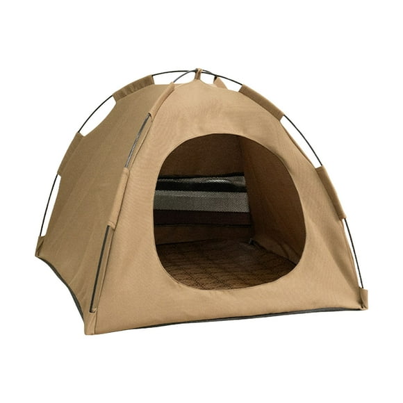 Tente pour Chat Pliable Grande avec Coussin Rafraîchissant Portable Respirante en Tissu 600D Panneaux en Maille Amovible Lavable Intérieur Extérieur Usage d'Été