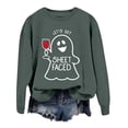 thumbnail image 1 of Sudadera con capucha de fantasma de Halloween para mujer, Let's Get Sheet Faced, divertida sudadera con gráfico de vino, rosa, 1 of 4