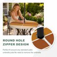 thumbnail image 4 of Round Outdoor Tablecloth with Umbrella Hole and Zipper, Burnt Orange Ombre Stripe Tablecloth with Elastic Waterproof, Farmhouse Striped Gradient Patio Table Covers for 31" - 35" Picnic Pool Tables, 4 of 9