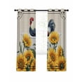thumbnail image 7 of Bathing Roosters Blackout Curtains for Bedroom, Farmhouse Sunflower Vintage Burlap Thermal Insulated Kitchen Drapes with Grommets, Light Blocking Window Treatment, 2 Panels 42" x 45", 7 of 7
