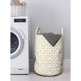 thumbnail image 3 of Moroccan Laundry Bag, Geometric Girih Pattern in Squares and Star Like Shapes Traditional Art Print, Basket with Handles Drawstring Closure for Laundromats, 13" x 19", Amber and White, by Ambesonne, 3 of 4