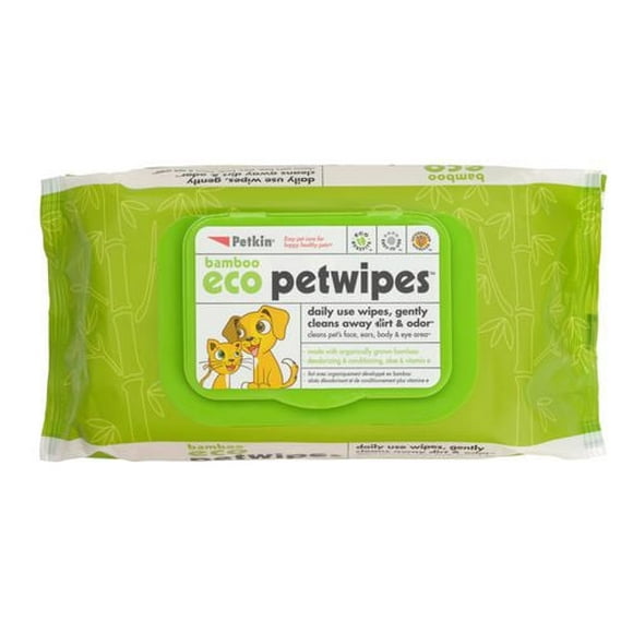 Lingettes Bamboo Eco Petwipes - 80 unités Ces lingettes écologiques sont pratiques pour garder votre animal propre et sain tous les jours.