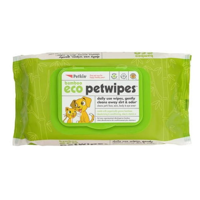 Petkin Bamboo Eco Petwipes, 80 Wipes