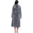 thumbnail image 3 of Women Plush Fleece Robe Long Warm Bathrobe Shawl Collar/Hood, 3 of 6