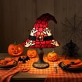 thumbnail image 4 of Luyimi Halloween Witch Hat Stained Glass Table Lamp, Vintage Tiffany Style Night Light with Ghost Bat Skull, Retro Accent Lamp for Mantel Shelf Bedroom Fall Gothic Home Decor Holiday Gift C, 4 of 6