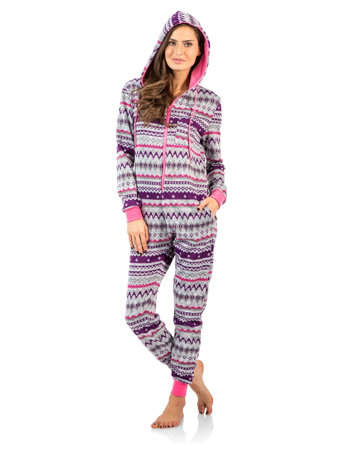 Ashford /& Brooks Mens Flannel Hooded One Piece Pajama Union Jumpsuit