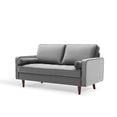 thumbnail image 1 of Loveseat Sofa, Velvet, Grey Gray, Modern Contemporary Urban Design, Living Lounge Room Hotel Lobby Hospitality, 1 of 9
