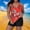 #022-Red, variant on Wowcloth Women's Swimsuit Set, Separate Halter Neck Adjustable Top with Padded Bra, Casual Solid Color for Beach and Vacation